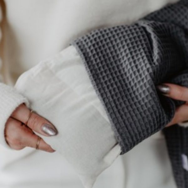 warmtesjaal wafel grof antraciet 70 cm