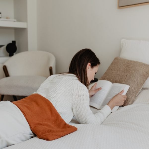 warmtesjaal wafel cognac 70 cm