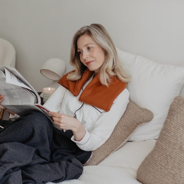 warmtesjaal wafel cognac 70 cm