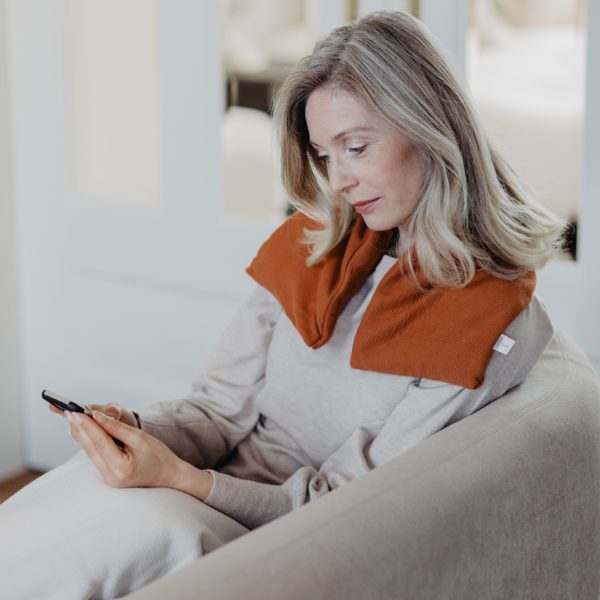 warmtesjaal wafel cognac 70 cm