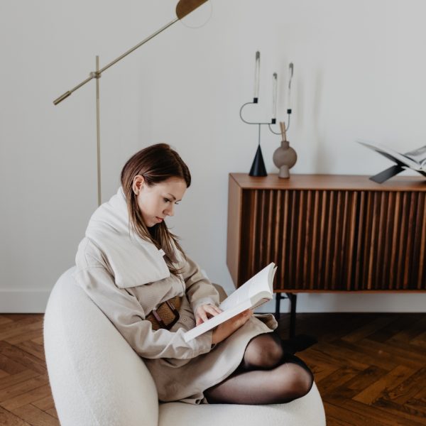 Handgemaakte warmtesjaal met binnenzak gevuld met lijnzaad.