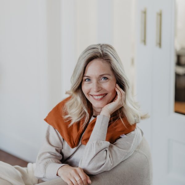 warmtesjaal wafel cognac 70 cm