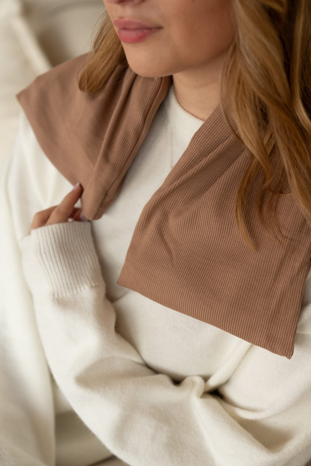 warmtesjaal wafel cacao 70 cm