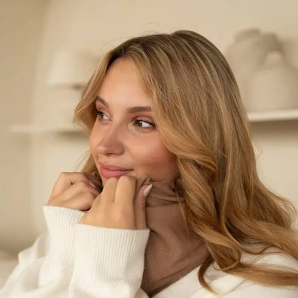 warmtesjaal wafel cacao 70 cm