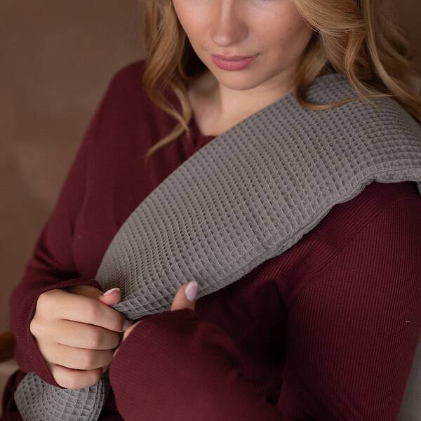 warmtesjaal wafel grijs wafelstof grof 70 cm