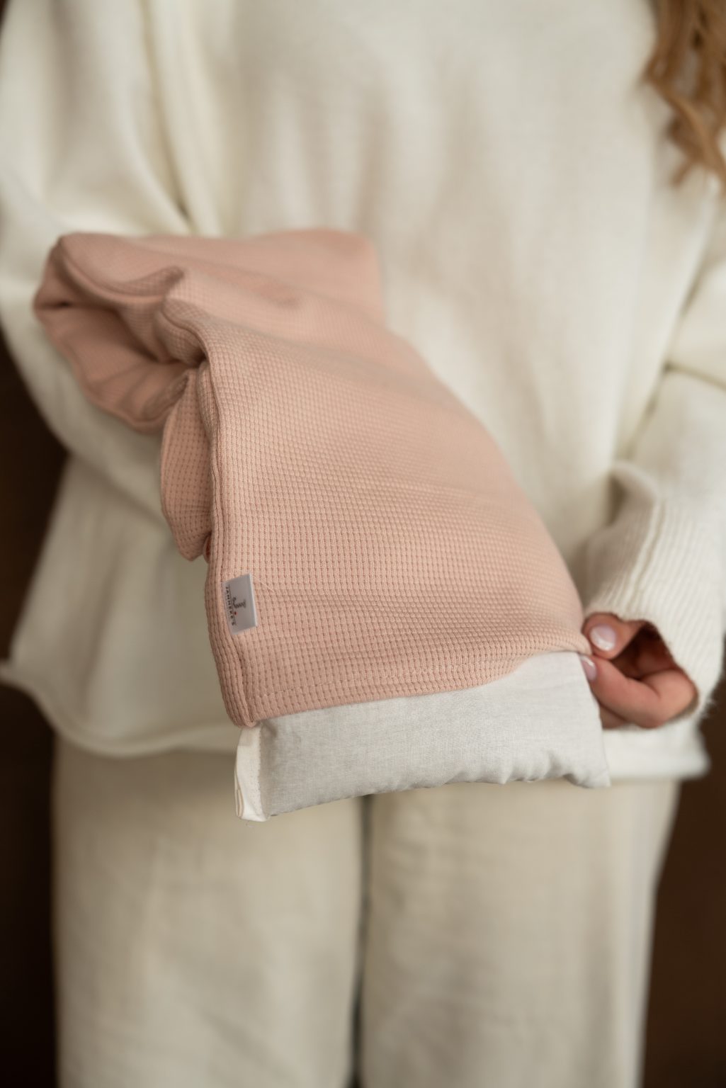 warmtesjaal wafel nude roze 70 cm warmtesjaal wafel nude roze 70 cm