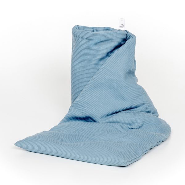 warmtesjaal wafel licht jeans blauw70 cm