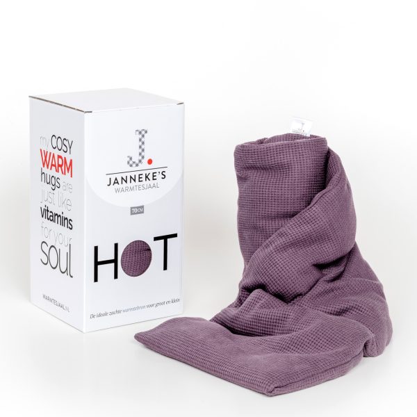 warmtesjaal wafelstof dusty paars70 cm warmtesjaal wafel dusty paars 70 cm